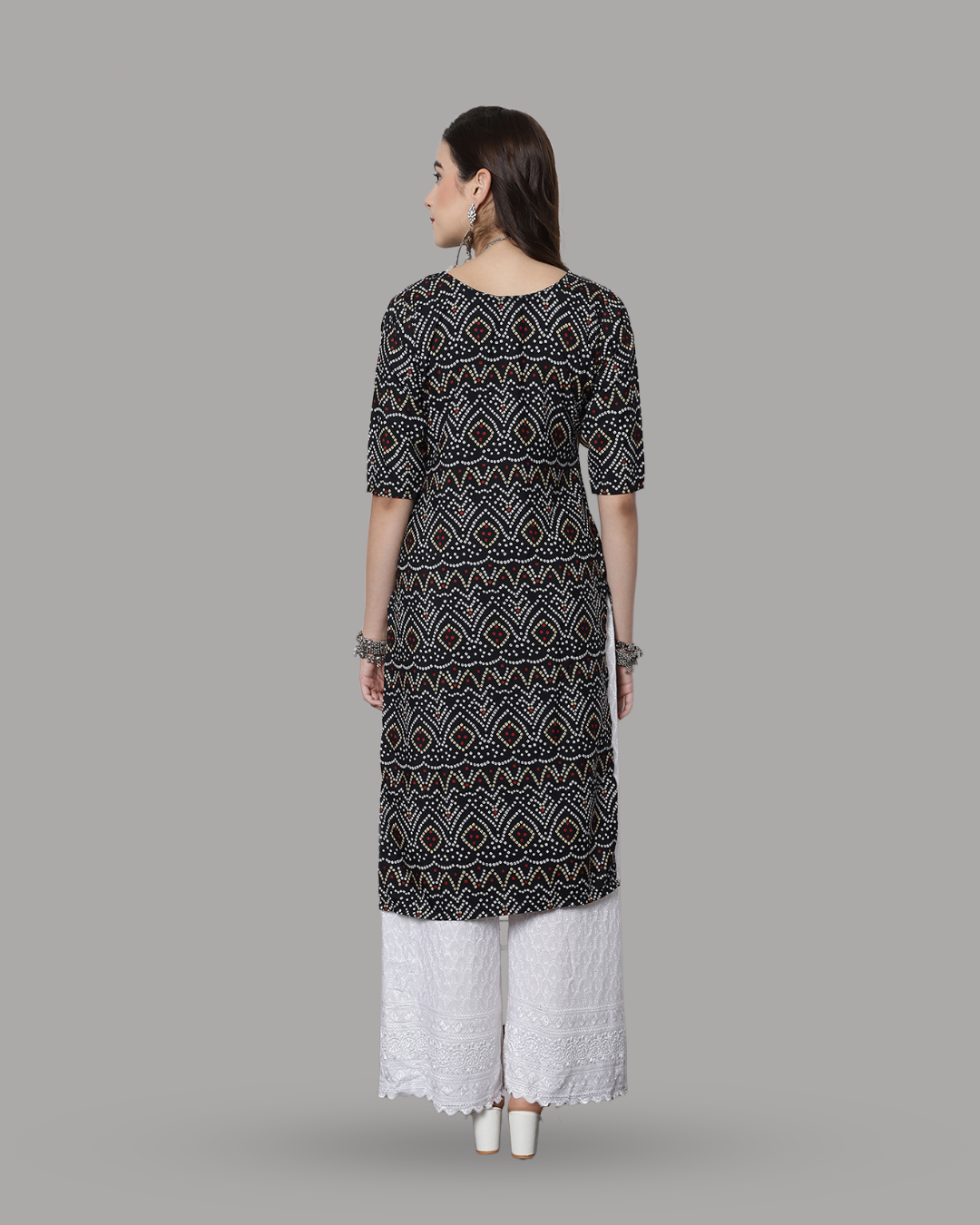 Black Cultural Printed Kurta