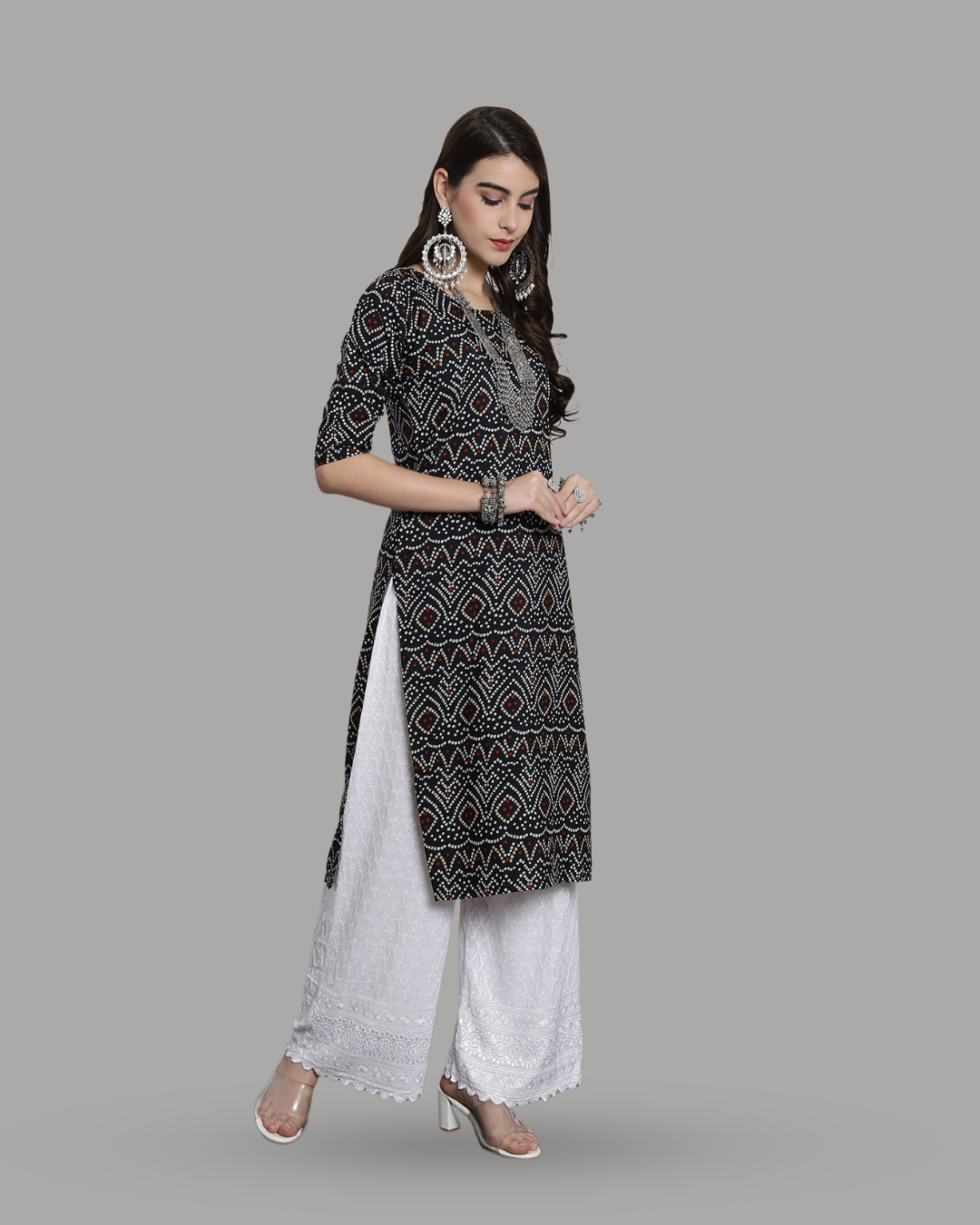 Black Cultural Printed Kurta