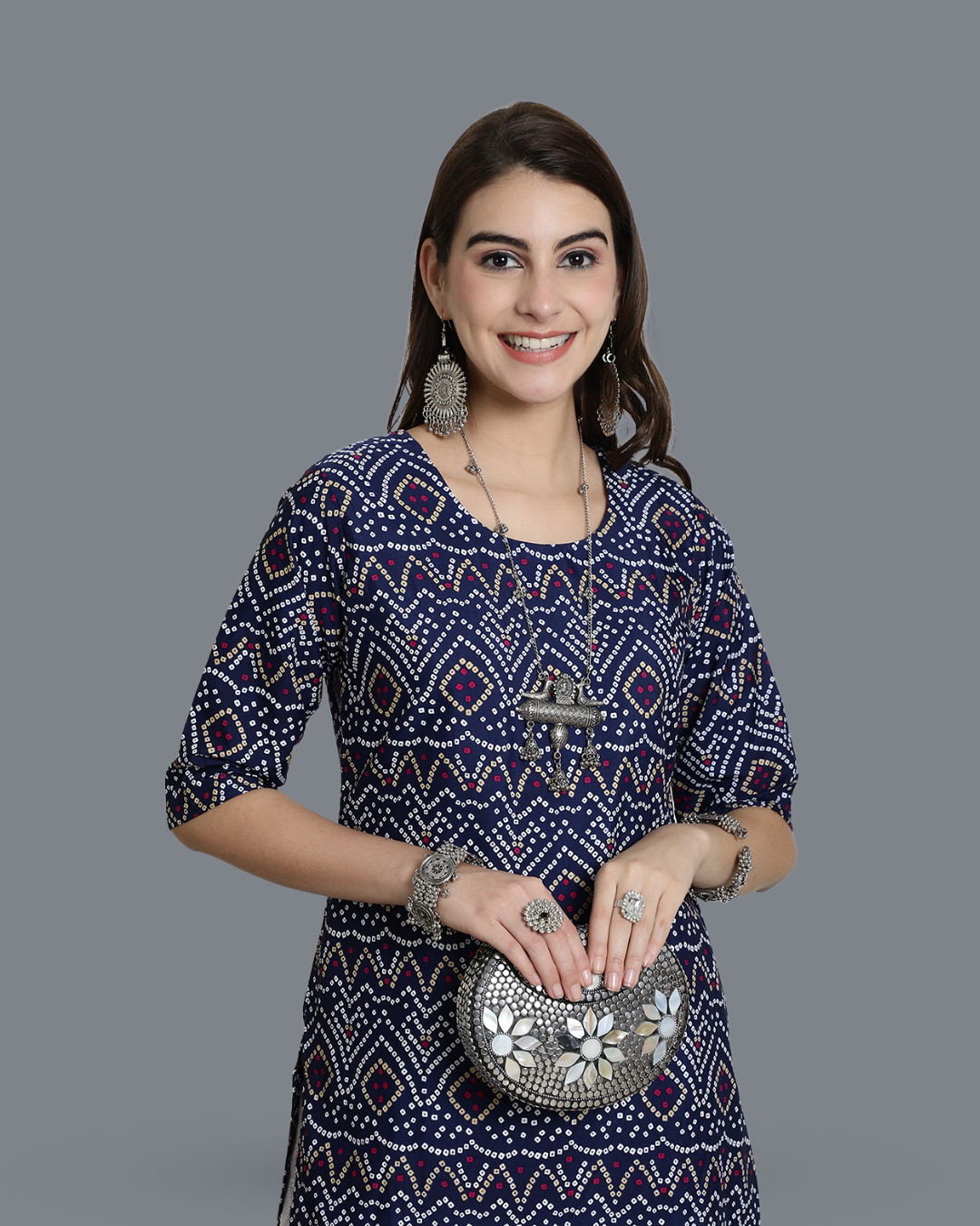 Blue Cultural Printed Kurta