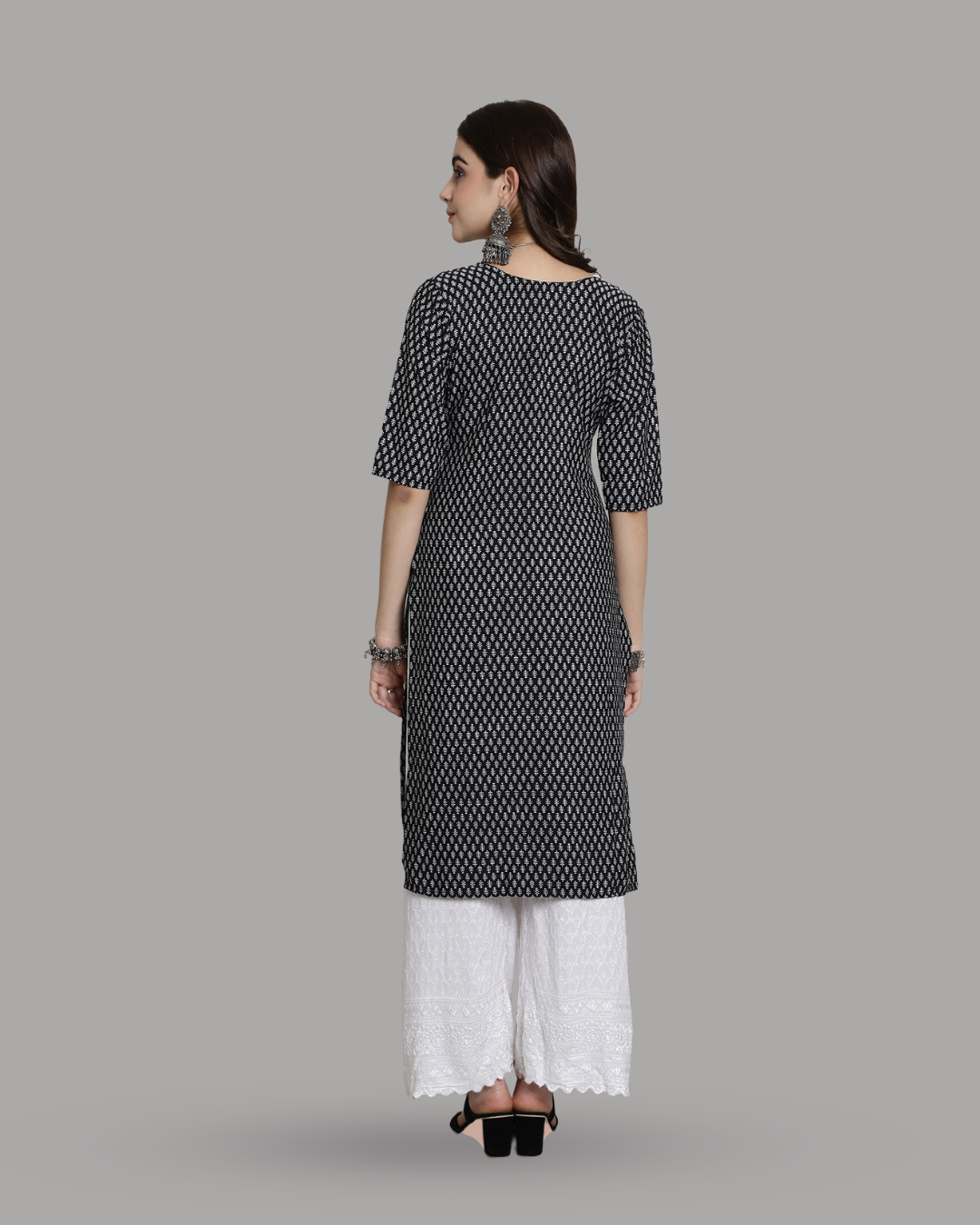 Ink Black Printed Kurta