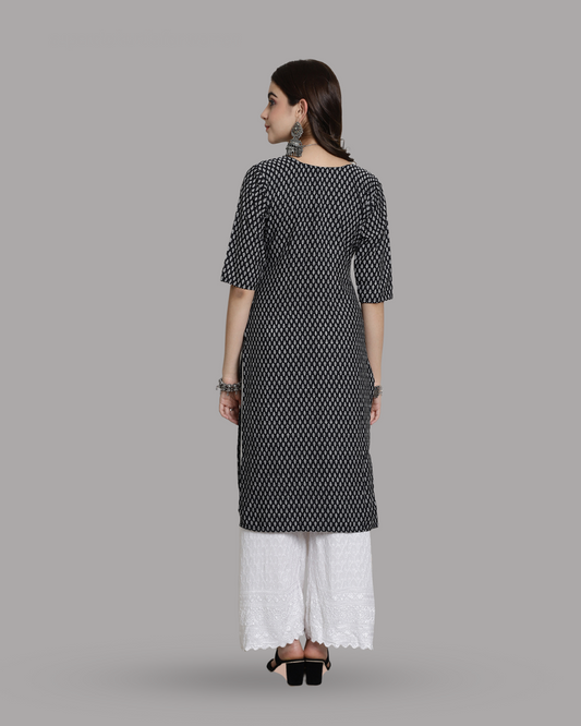 Ink Black Printed Kurta