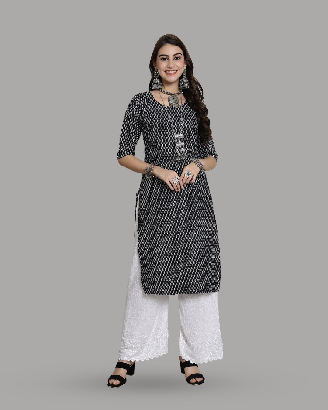 Ink Black Printed Kurta