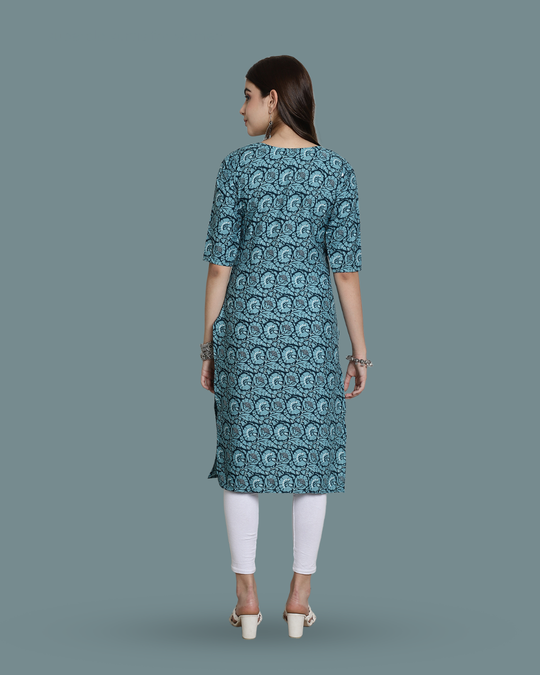 Seafoam Charm Printed Kurta