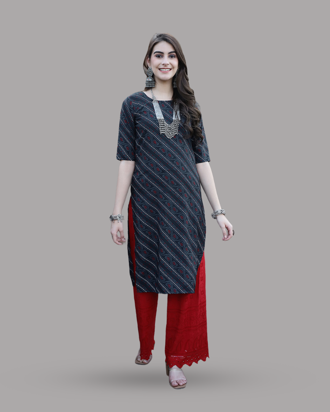 Charcoal Ethnic Elegance Kurta