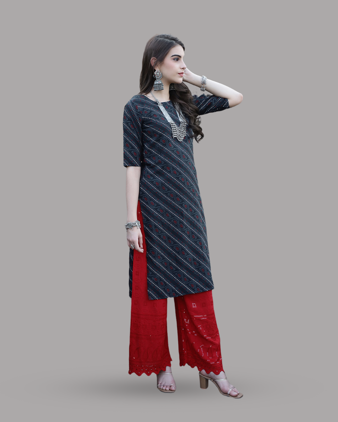 Charcoal Ethnic Elegance Kurta