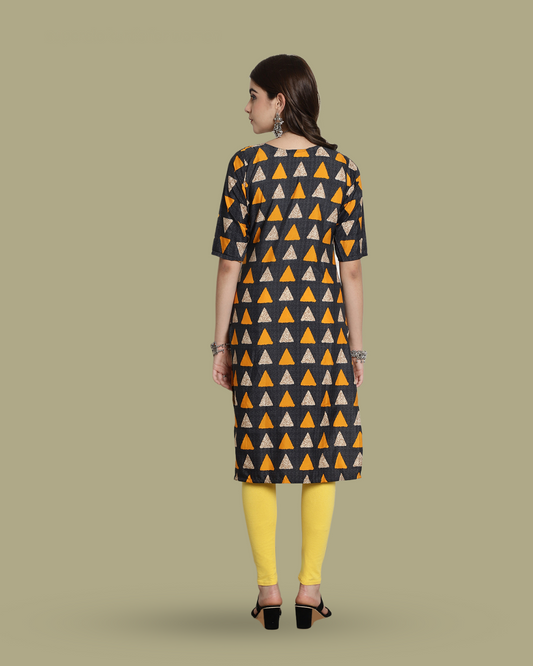 Triangular Charm Black Kurta