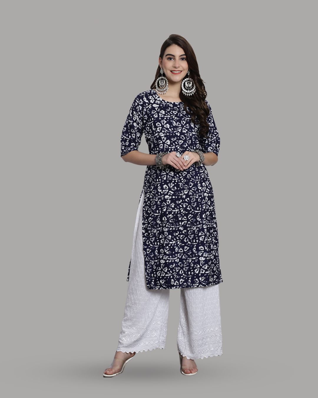 Navy Twilight Printed Kurta