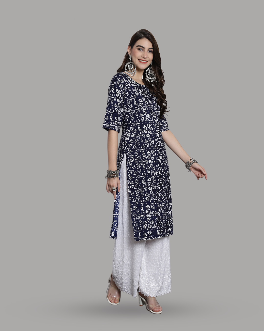Navy Twilight Printed Kurta