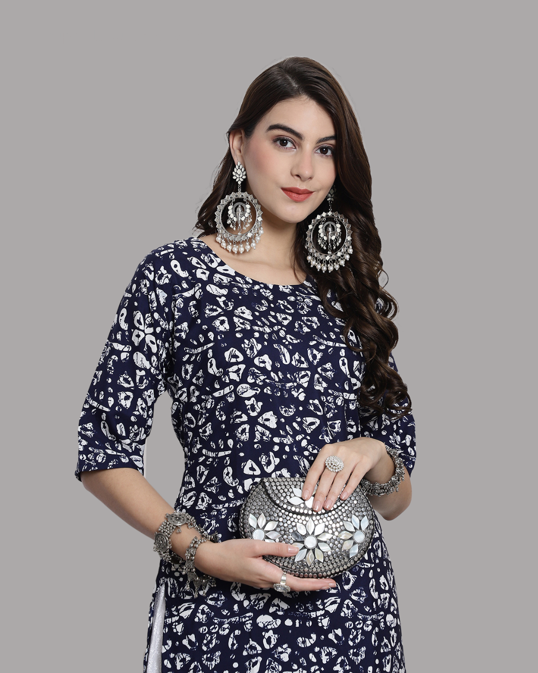 Navy Twilight Printed Kurta