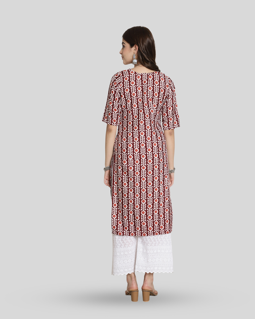 Autumn Maroon Printed Kurta
