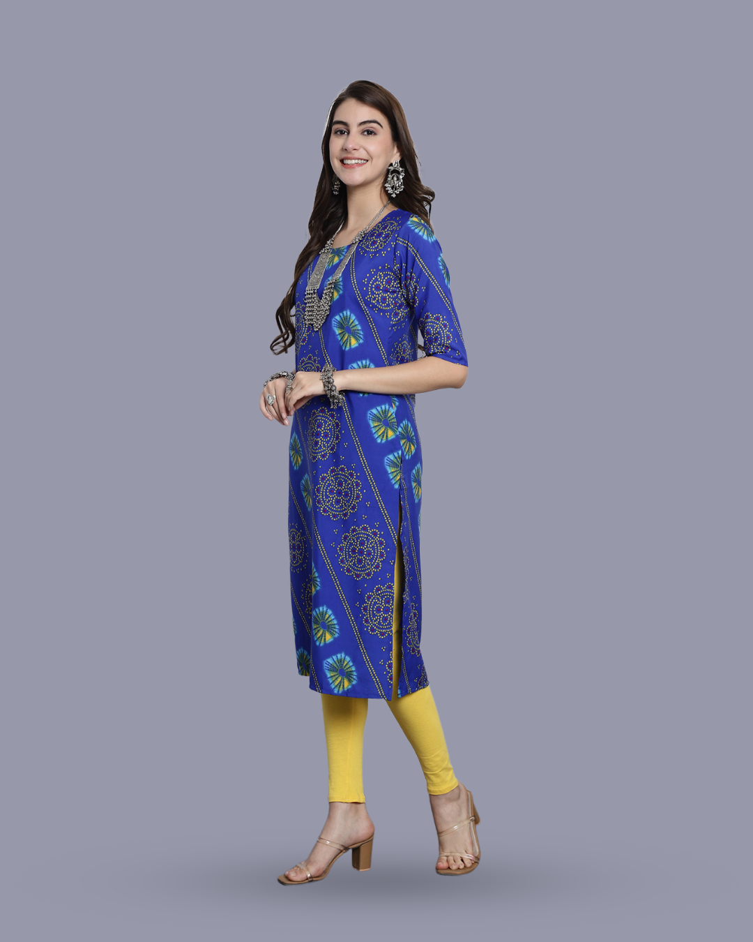 Deep Sea Traditional Printed Kurta