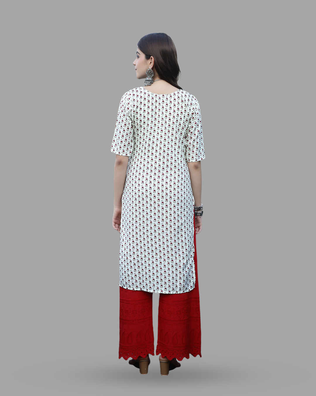 Cherry Blossom White Printed Kurta