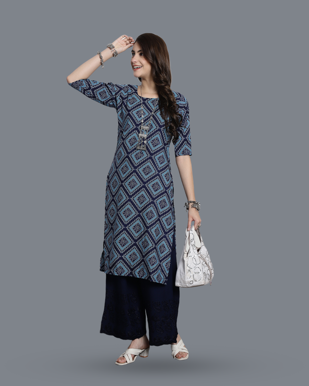 Blue Sapphire Block Printed Kurta