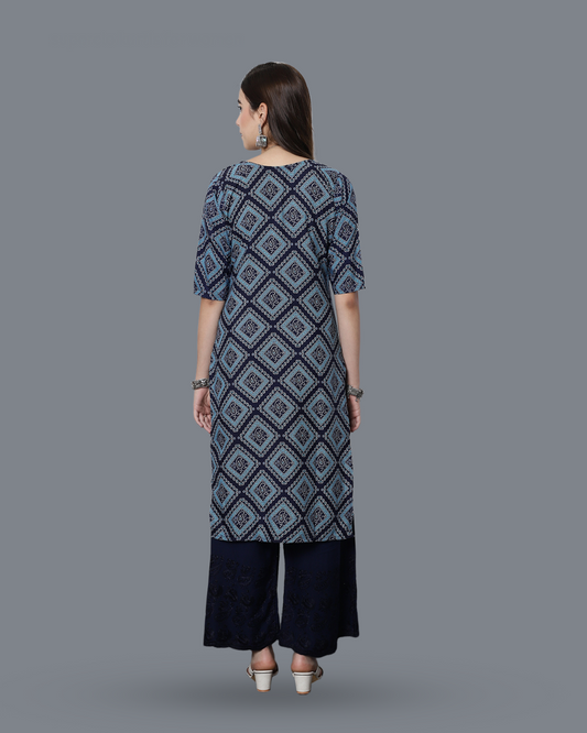 Blue Sapphire Block Printed Kurta