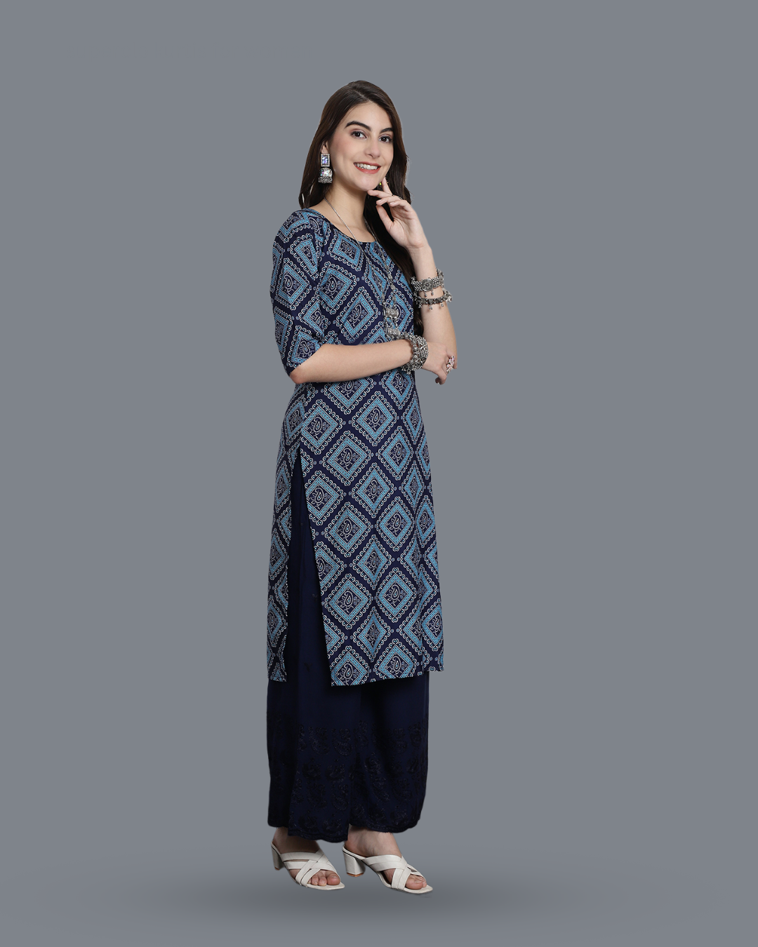 Blue Sapphire Block Printed Kurta