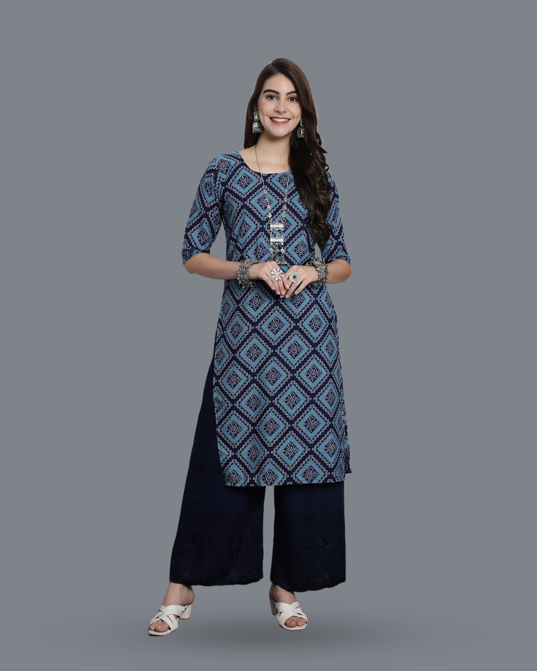 Blue Sapphire Block Printed Kurta
