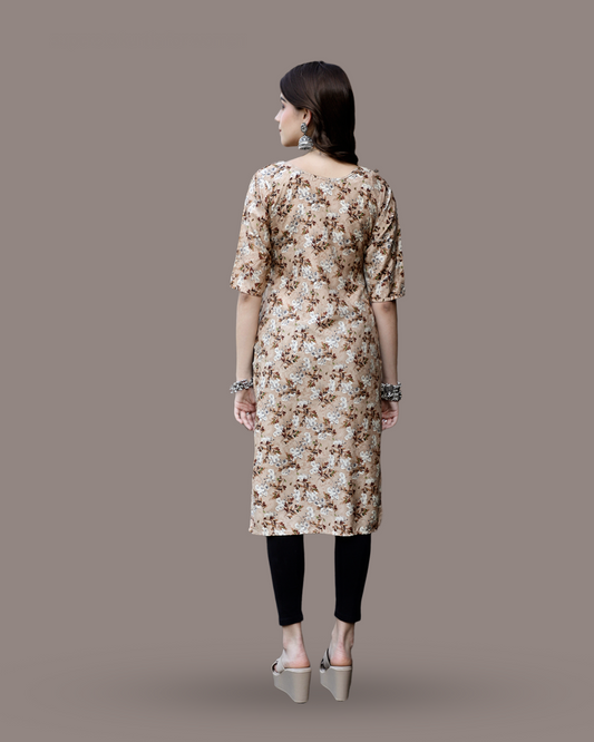 Coffee Petal Printed Kurta