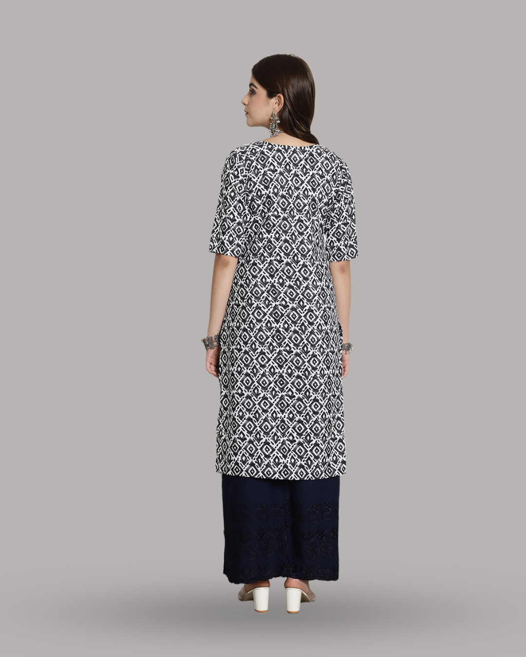 Charcoal Charm Printed Kurta