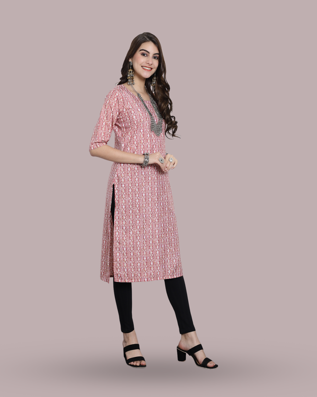 Dusty Rose Printed Kurta