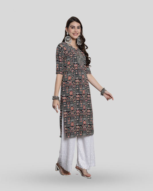 Ink and Rust Printed Kurta