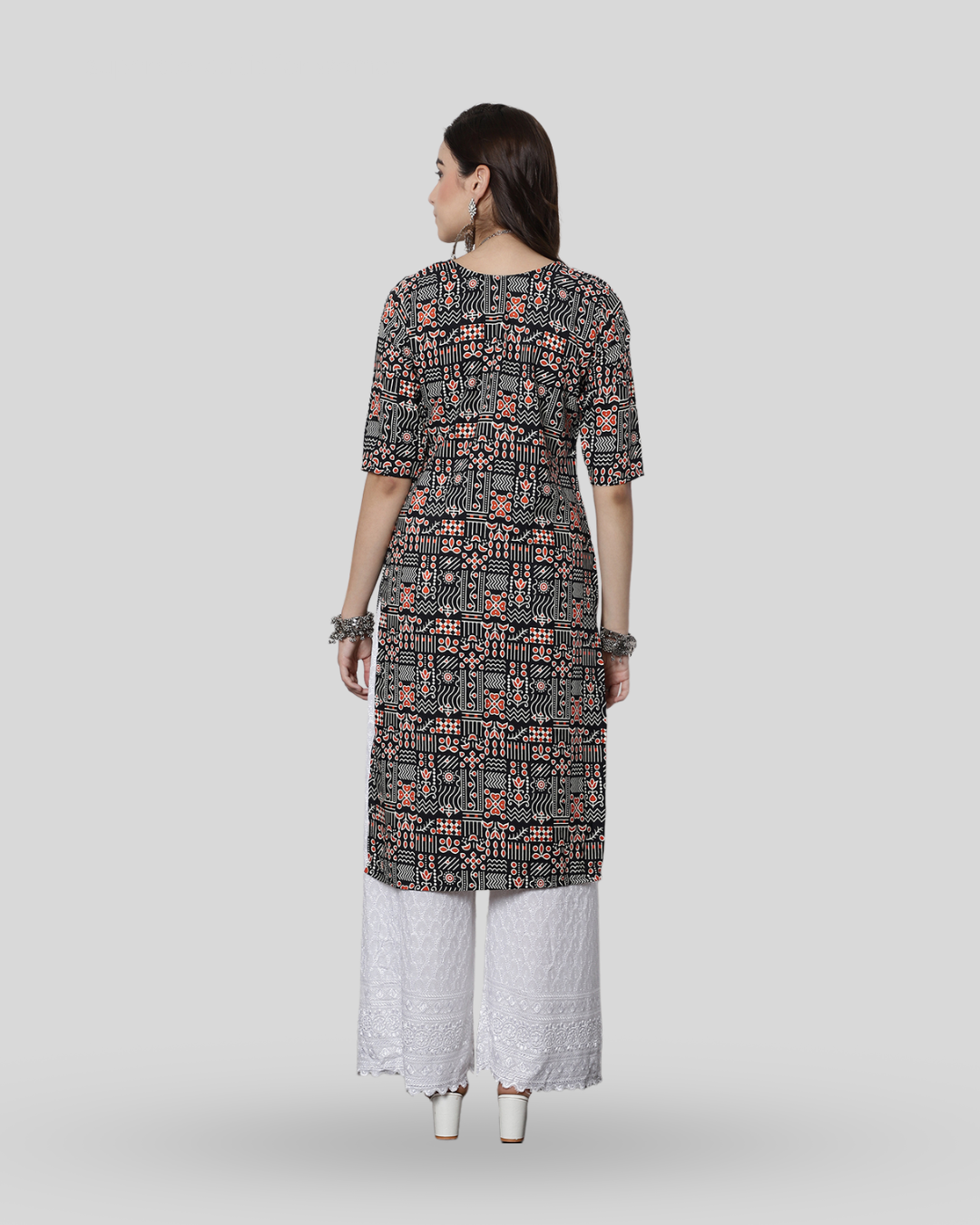 Ink and Rust Printed Kurta