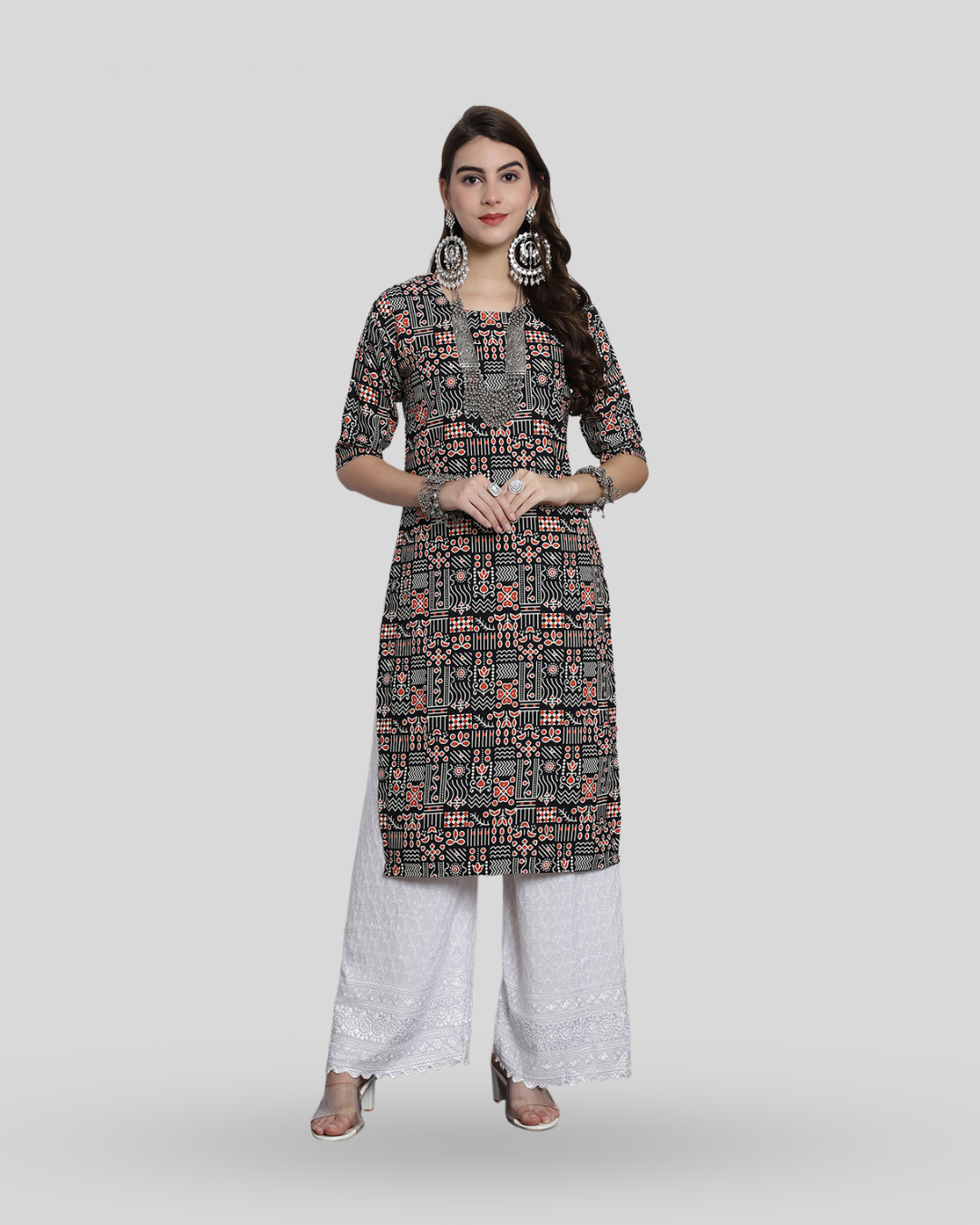 Ink and Rust Printed Kurta