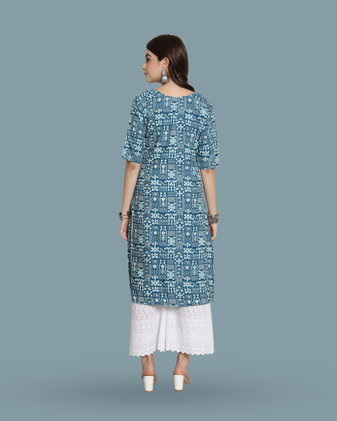 Sky Blue Fantasy Printed Kurta