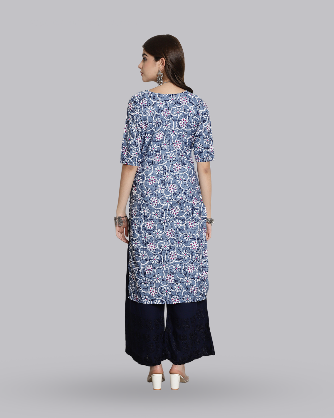 Oceanic Floral Print Kurta