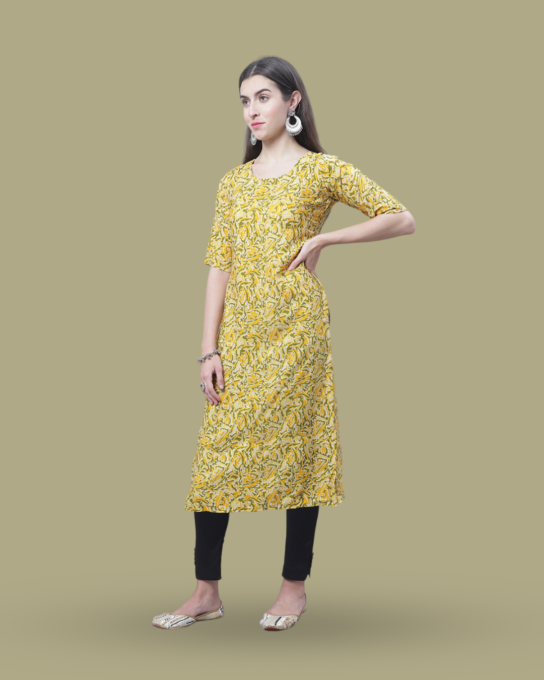 Citrus Charm Printed Kurta