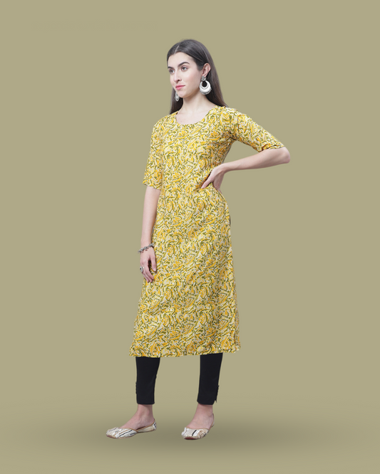 Citrus Charm Printed Kurta