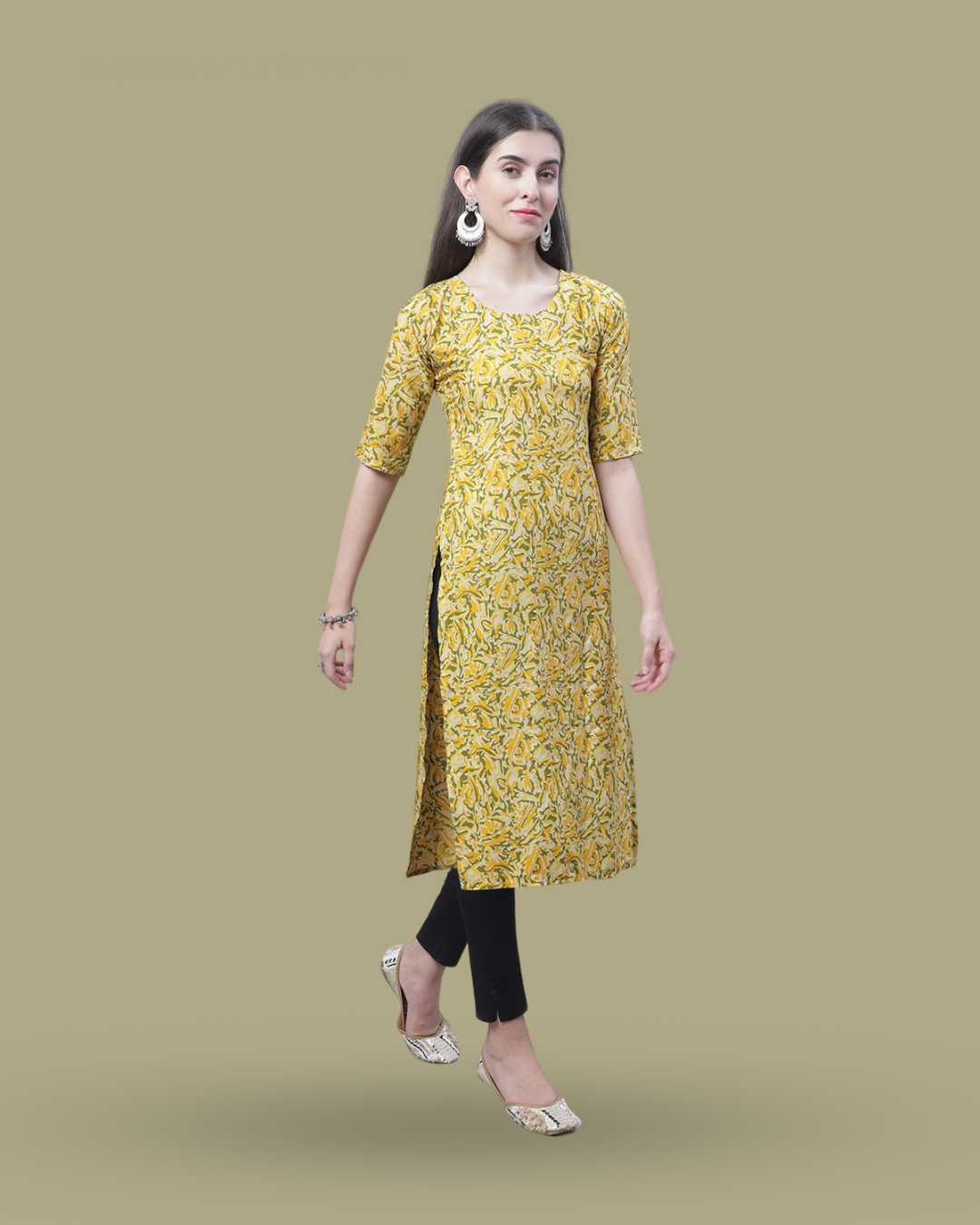 Citrus Charm Printed Kurta