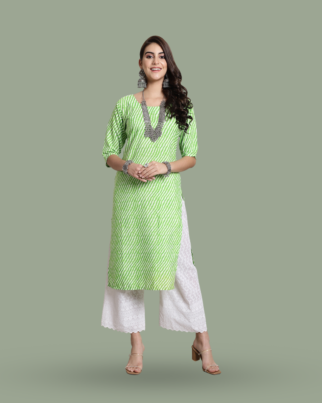 Minty Fresh Leheriya Kurta