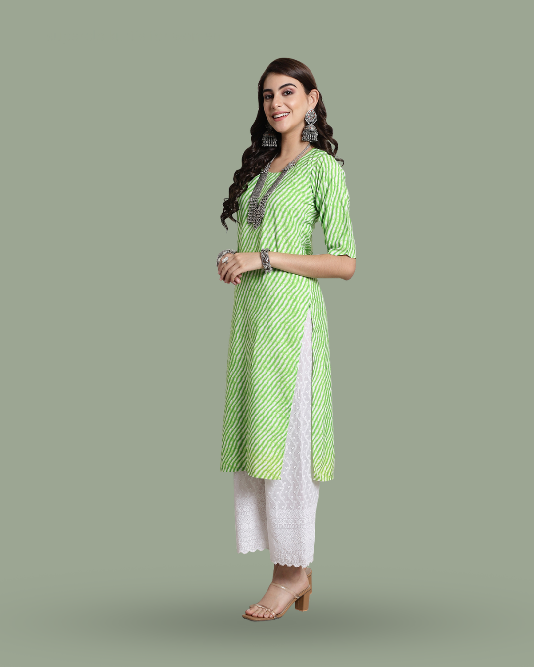 Minty Fresh Leheriya Kurta