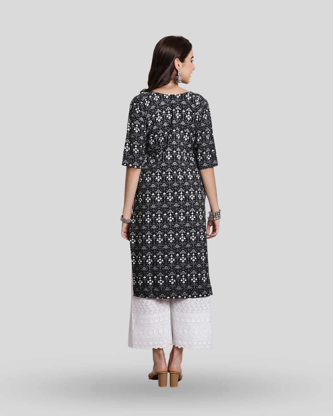 Chic Black Print Kurta