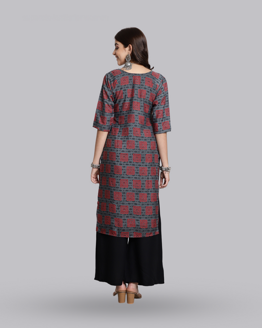 Layered Square Printed Kurta