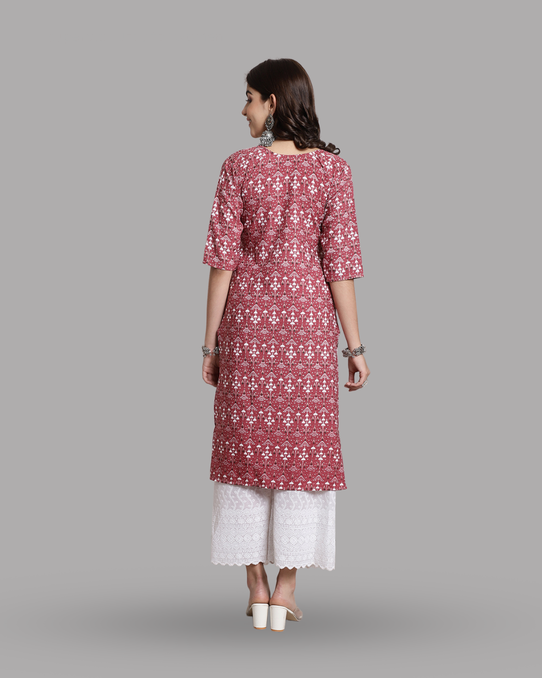 Chic Pink Print Kurta