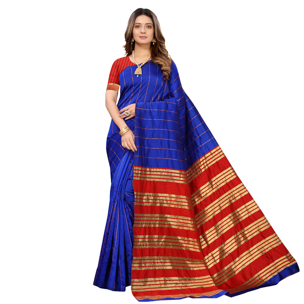 Banarasi Silk Jacquard Navy Blue Colour Saree With Unstiched Blouse Piece