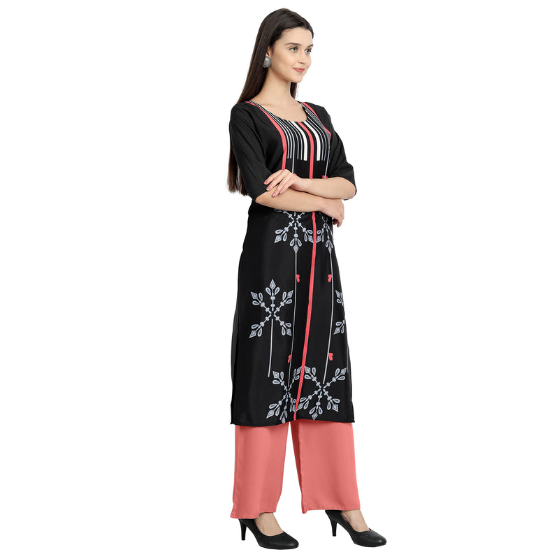 Ethnic Basket Crape Multicolor Knee Length Pack of 4 Kurtas 007-289-287-147