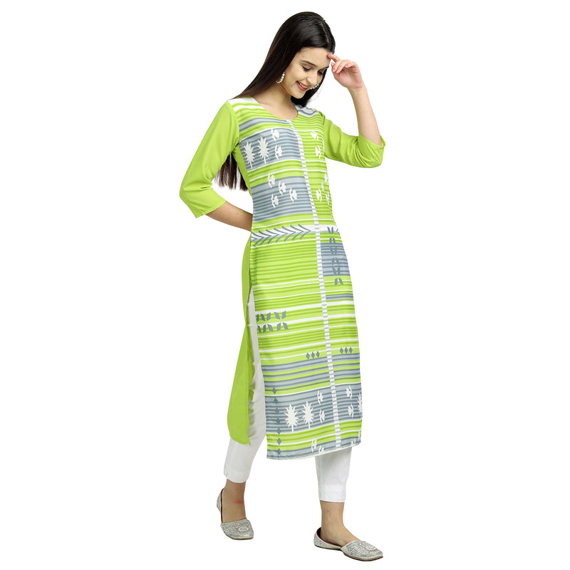 Ethnic Basket Crape Multicolor Printed Knee Length Set of 2 Kurta 530234-530008