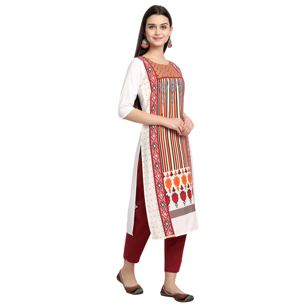 Crepe White Color Digital Print Straight Kurta 530009-M