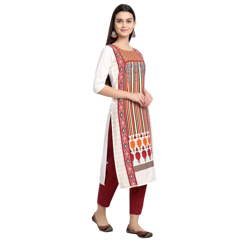 Ethnic Basket Crape Multicolor Knee Length Pack of 4 Kurtas 009-297-019-062