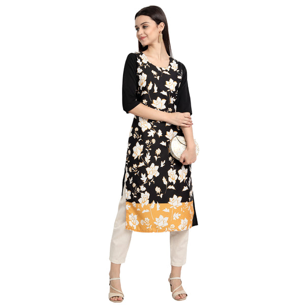 Crepe Black Color Digital Print Straight Kurta 530013-M