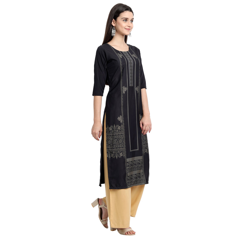 Ethnic Basket Crape Multicolor Knee Length Pack of 4 Kurtas 296-016-006-297