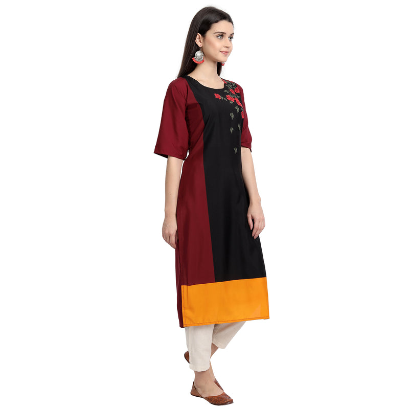 EthnicBasket Crape Multicolor Digital Print Straight Pack of 2 Kurta 530020-530237