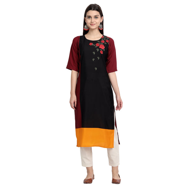 Crepe Multi Color Digital Print Straight Kurta 530020-S