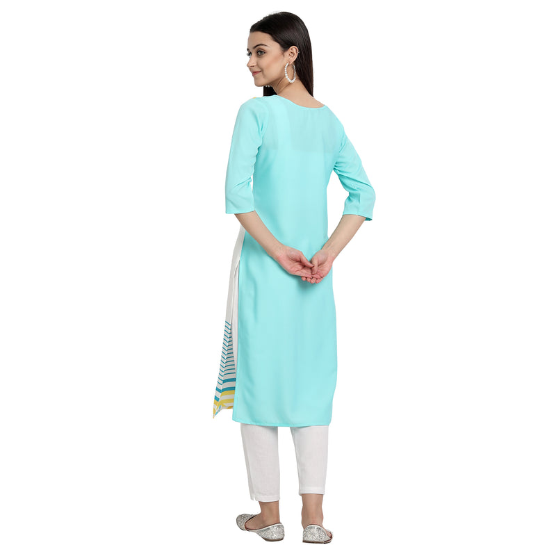 Crepe White Color Digital Print Straight Kurta 530021-4XL