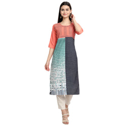 Crepe Multi Color Digital Print Straight Kurta 530051-S