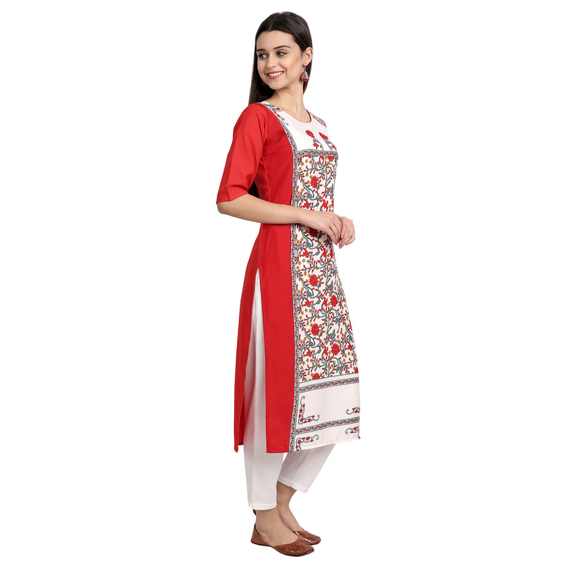EthnicBasket Crape Multicolor Digital Print Straight Pack of 2 Kurta 530057-530228