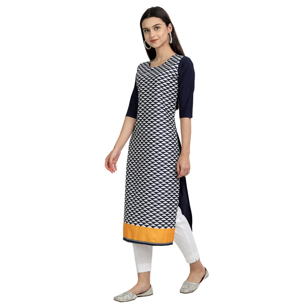 Crepe Blue Color Digital Print Straight Kurta 530063-M