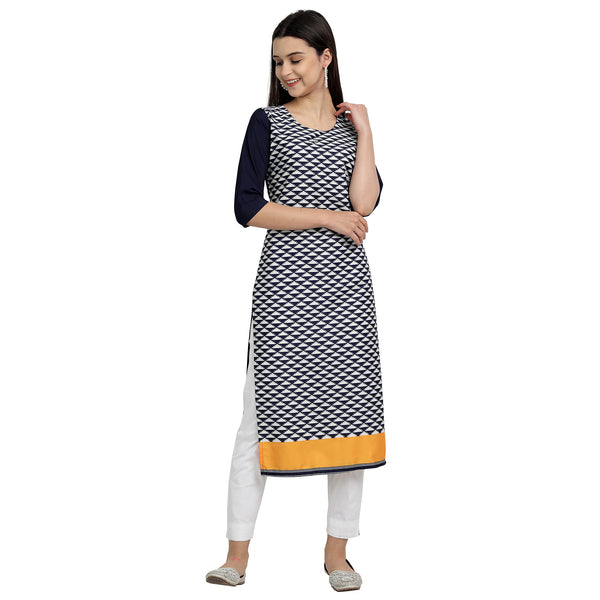 Crepe Blue Color Digital Print Straight Kurta 530063-S